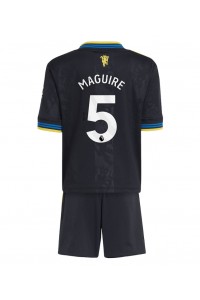Manchester United Harry Maguire #5 Jalkapallovaatteet Lasten Kolmas peliasu 2025-26 Lyhythihainen (+ Lyhyet housut)